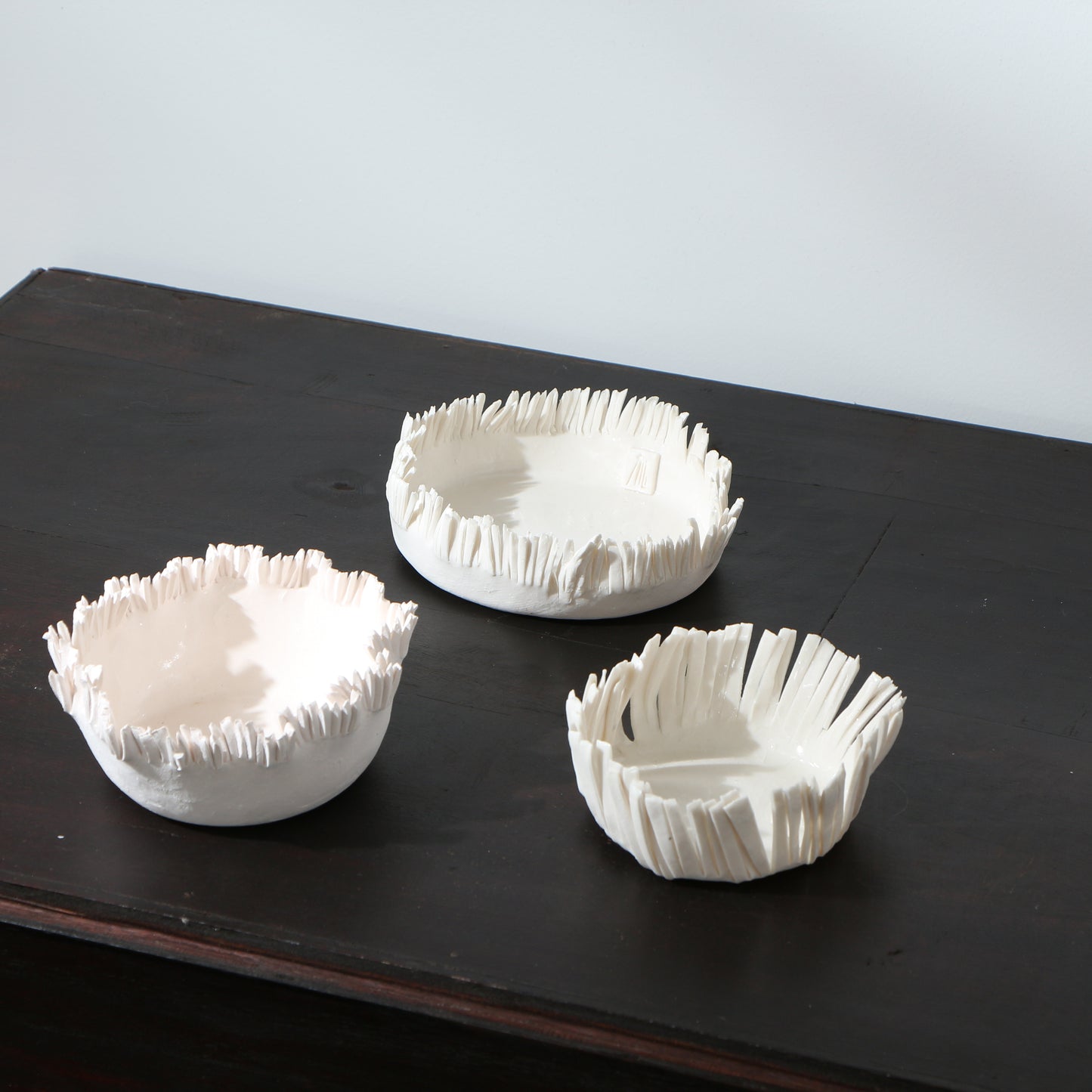Coupelle frangée en porcelaine