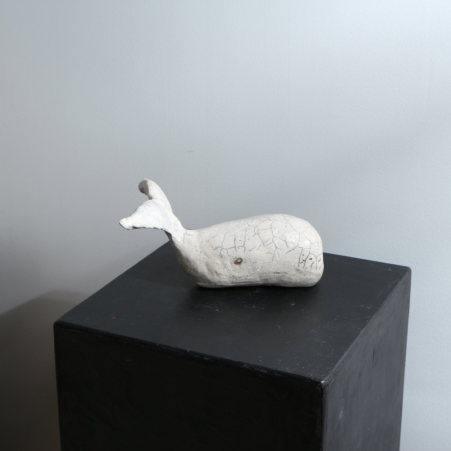 Sculpture de baleine grès et raku