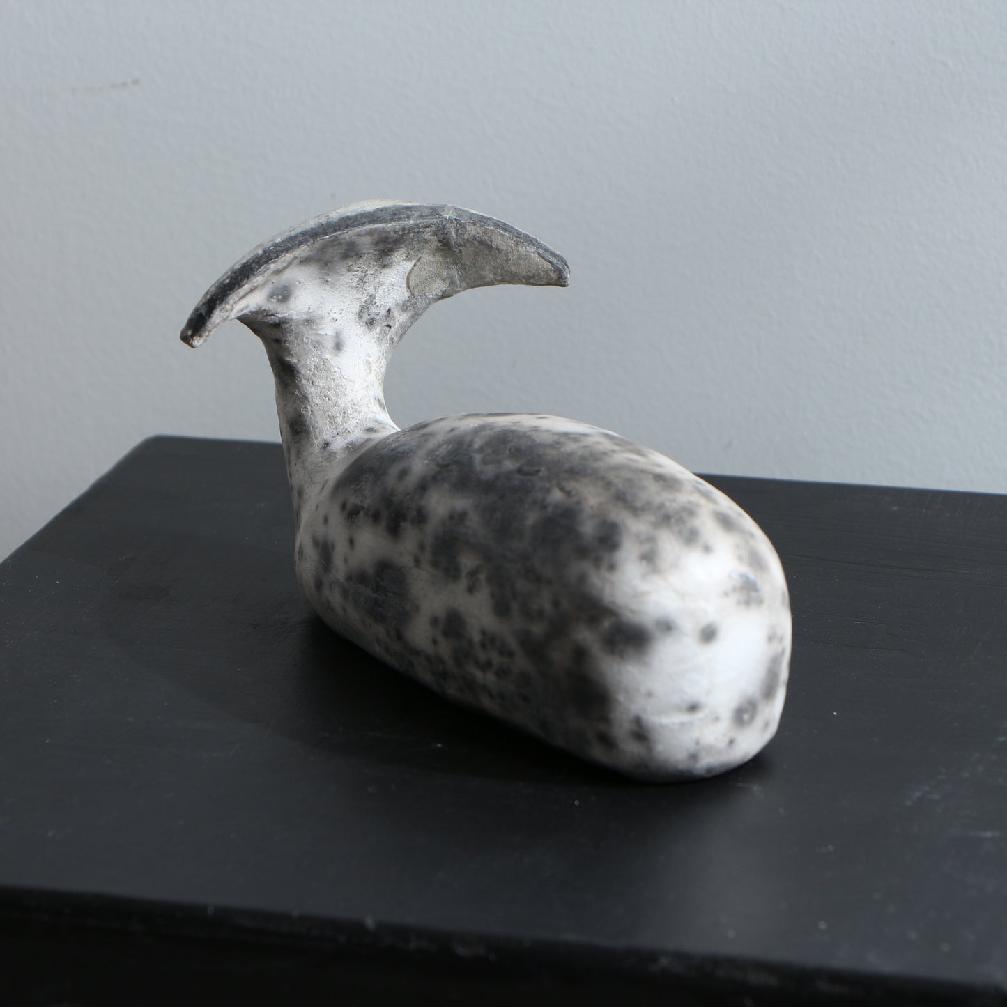 Sculpture de baleine grès et raku