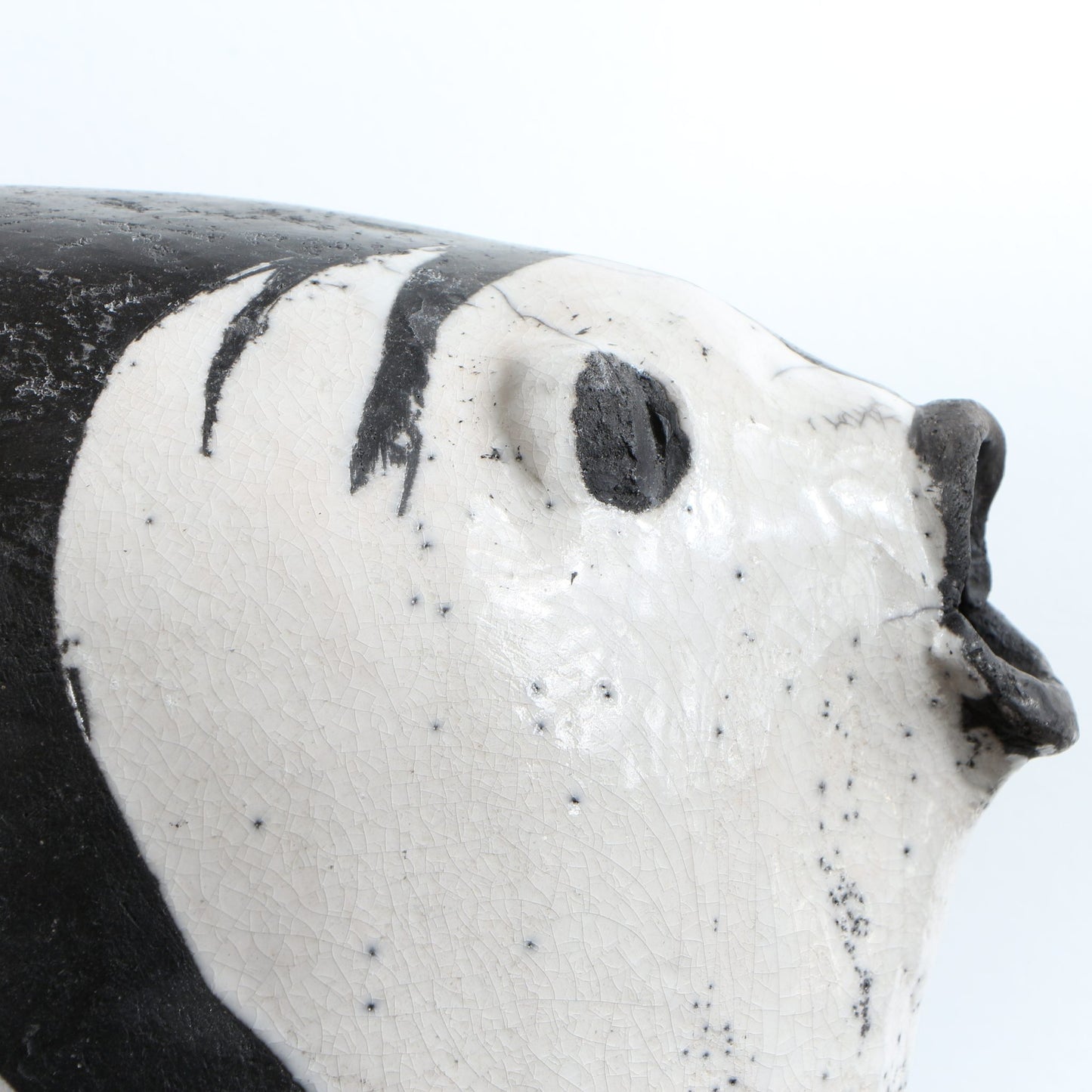 Grande Sculpture poisson rond Raku