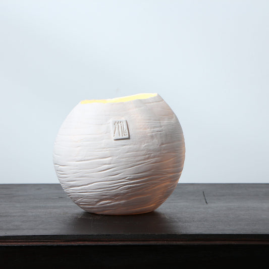 Photophore en porcelaine Globulus – Stries horizontales