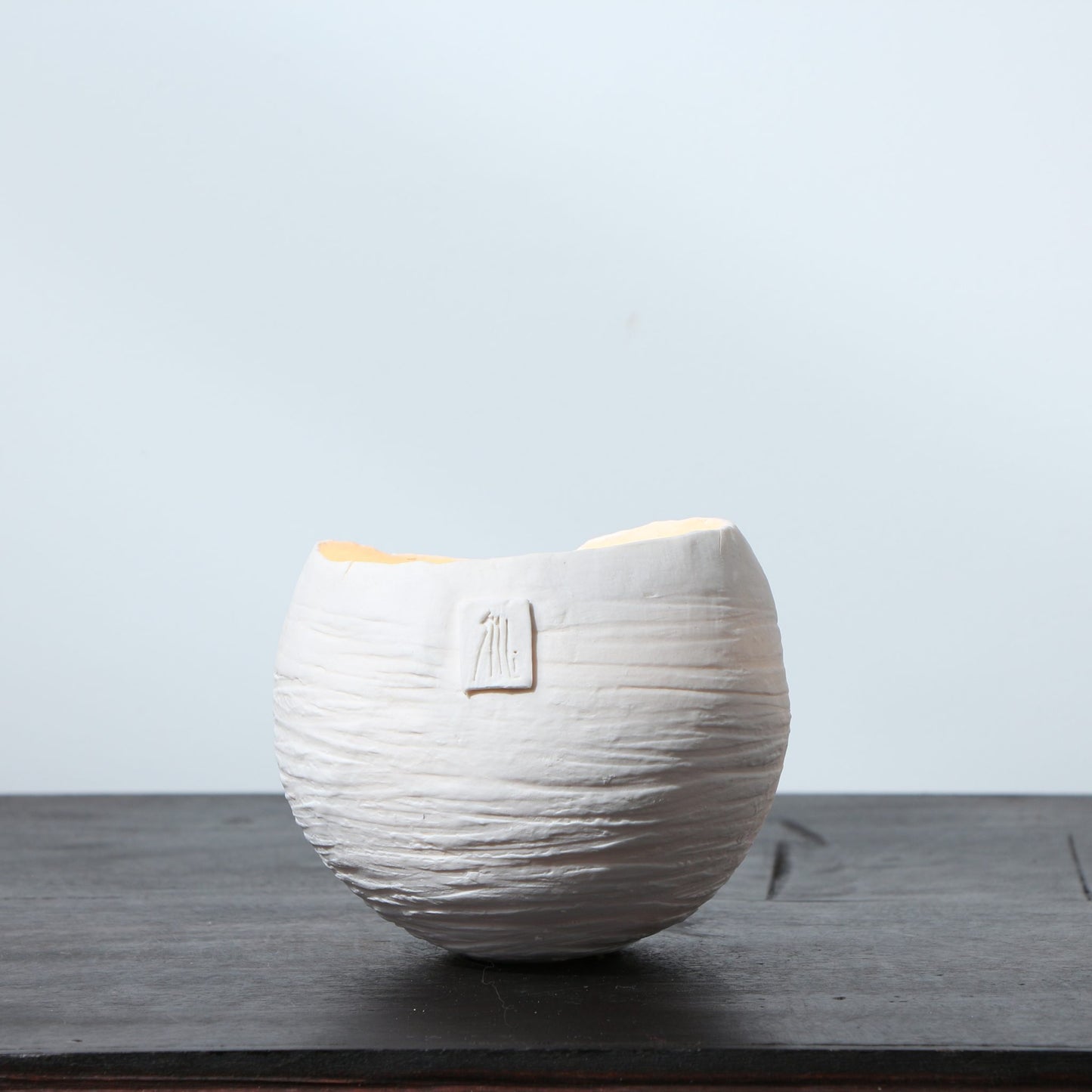 Photophore en porcelaine Globulus – Stries horizontales