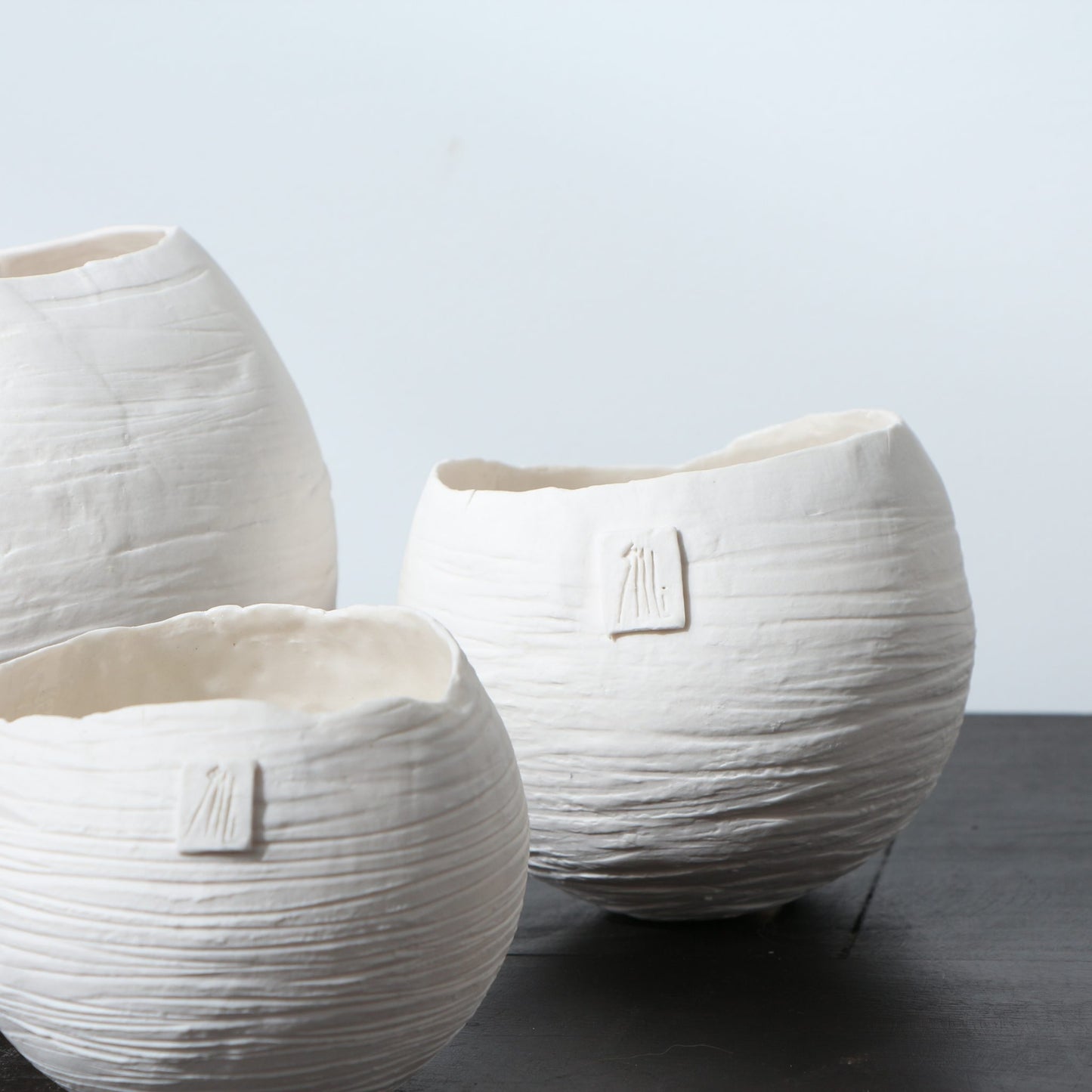 Photophore en porcelaine Globulus – Stries horizontales