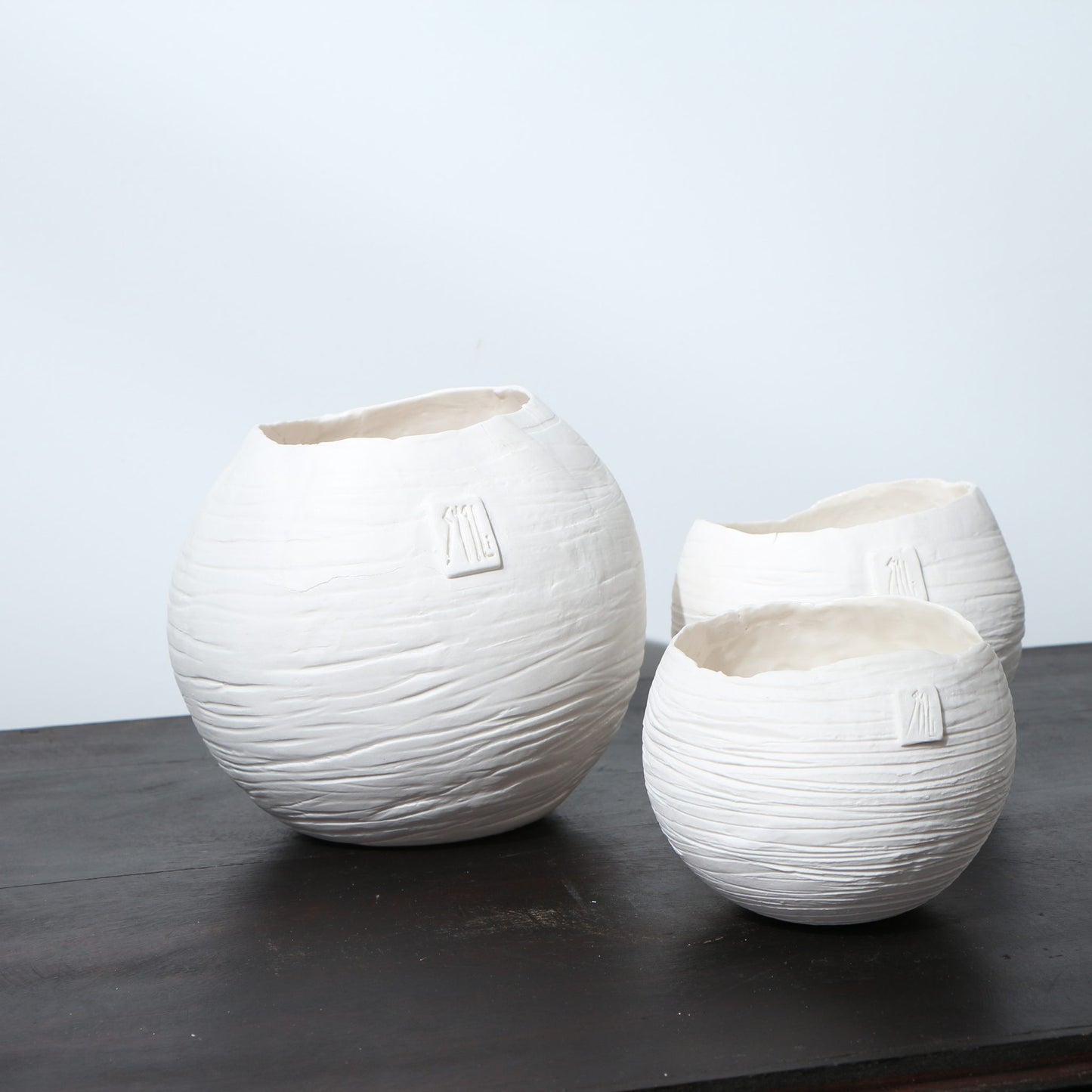 Photophore en porcelaine Globulus – Stries horizontales