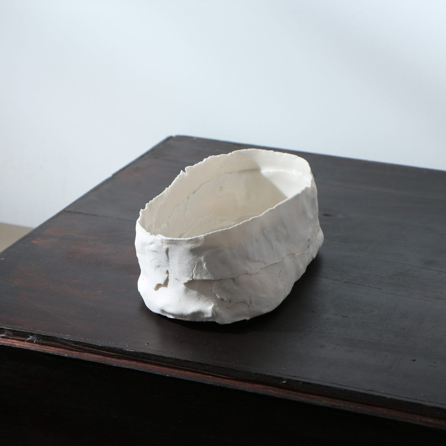 Plat ovale porcelaine lanières déchirées