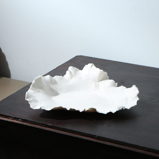 Plat en porcelaine déchirée évasé