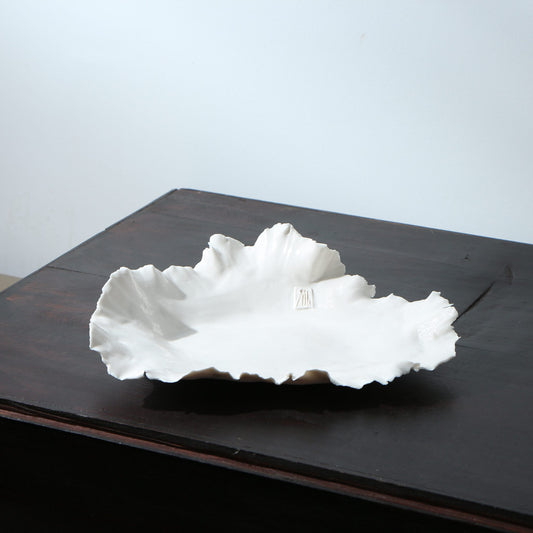 Plat en porcelaine déchirée évasé