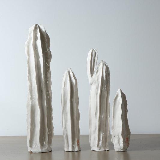 Sculpture de cactus en porcelaine