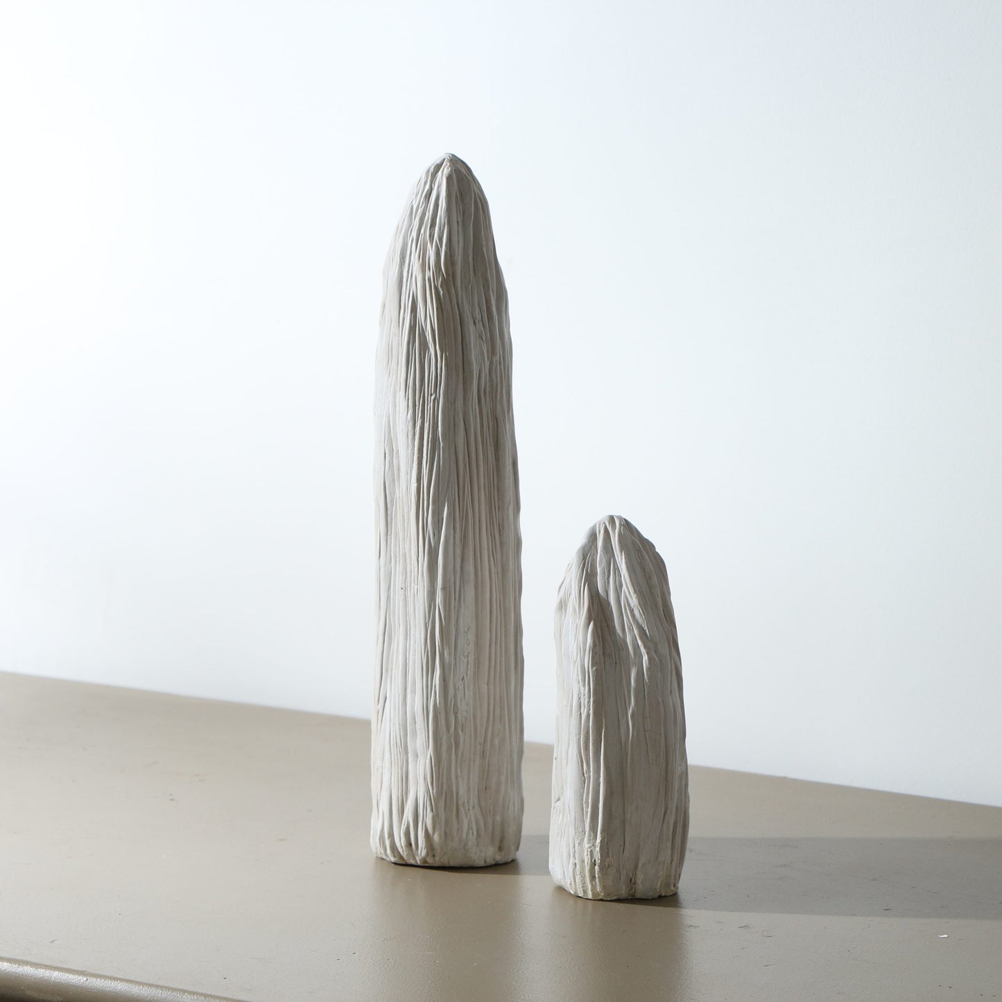 Sculpture de cactus en grès – strié