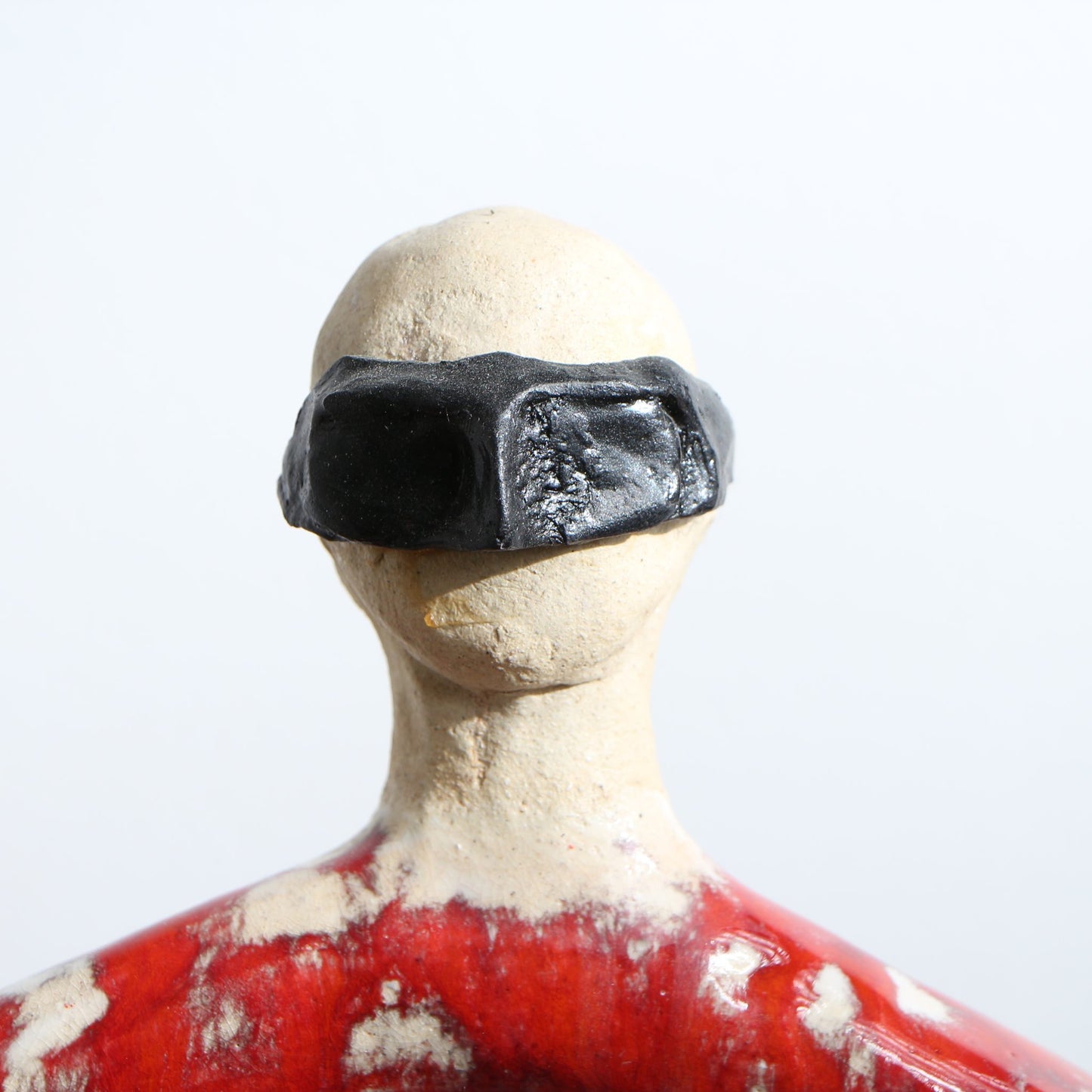 Sculpture Boya Boy en raku rouge profond - Modèle XL