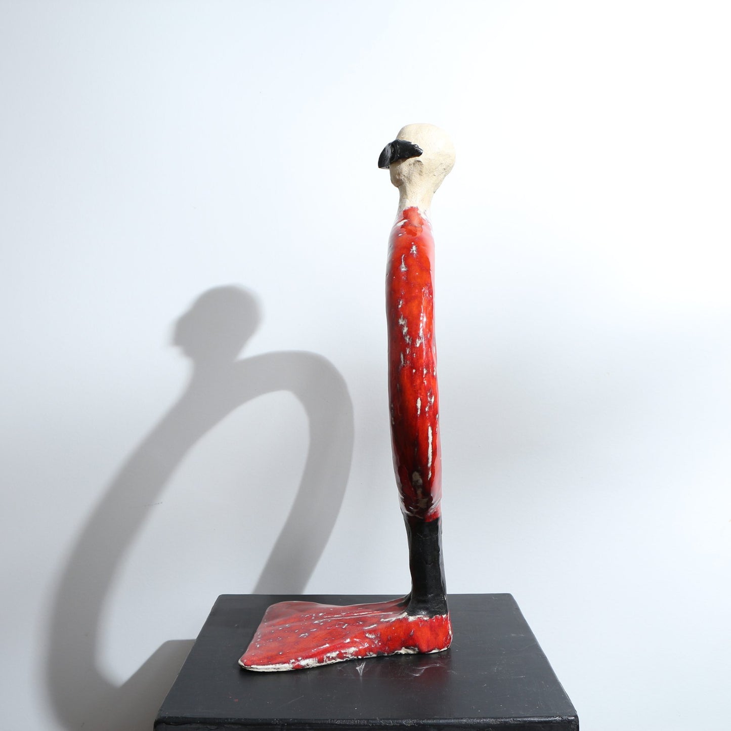 Sculpture Boya Boy en raku rouge profond - Modèle XL