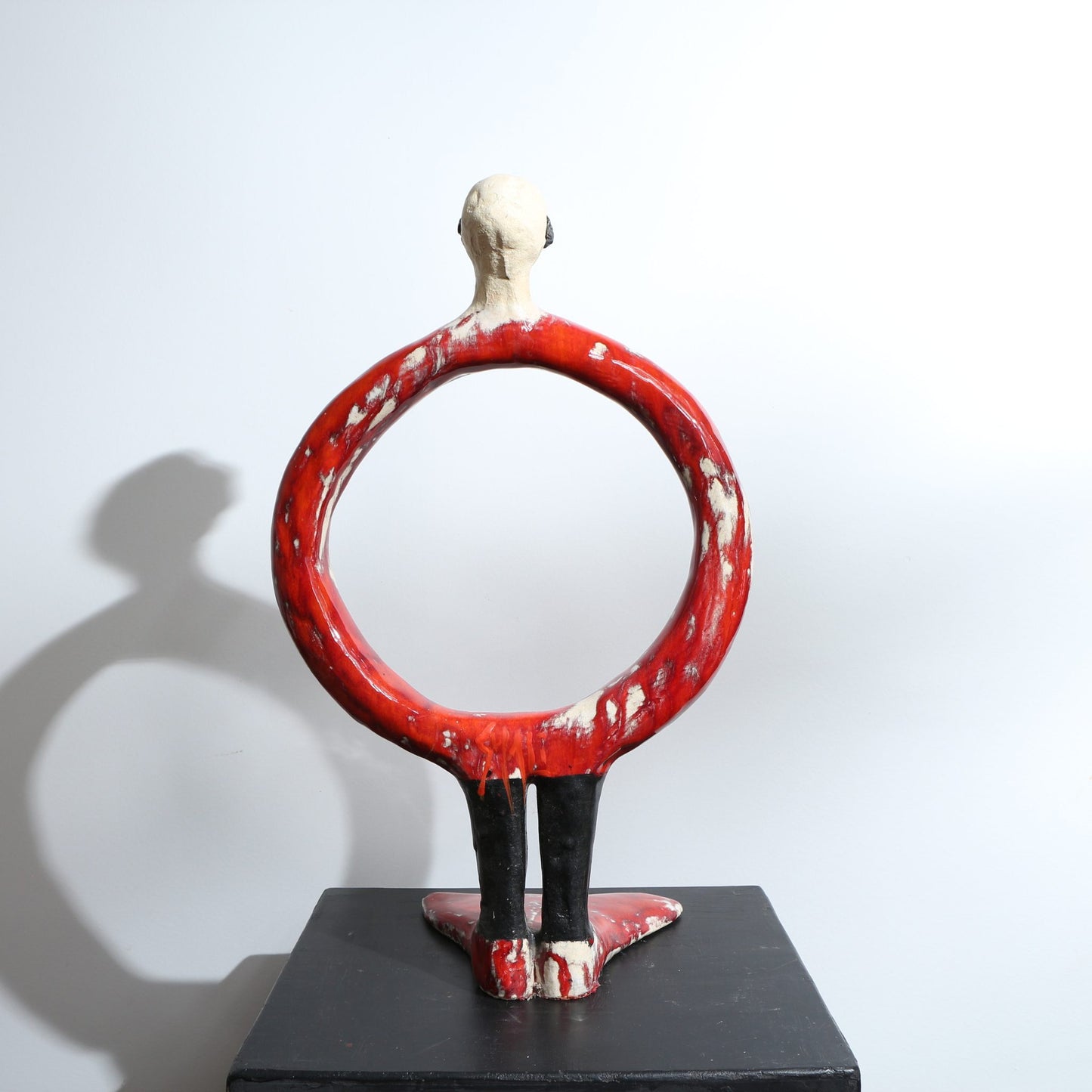 Sculpture Boya Boy en raku rouge profond - Modèle XL