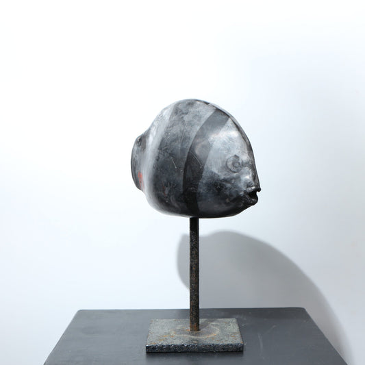 Sculpture Poisson en raku nu